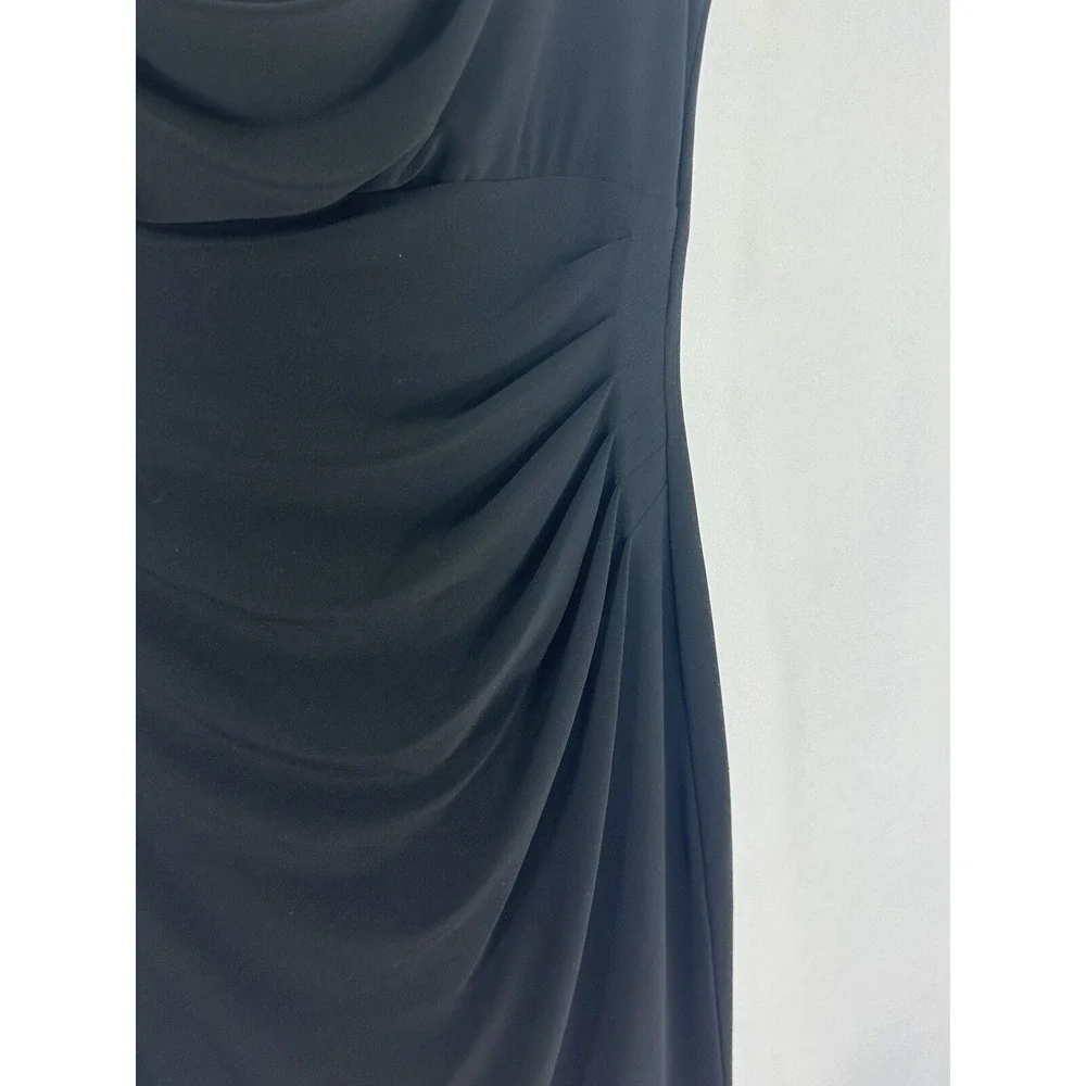 Lauren Ralph Lauren Womens 12 Dress Ruched Side Black Cowl Neck - Picture 3 of 7